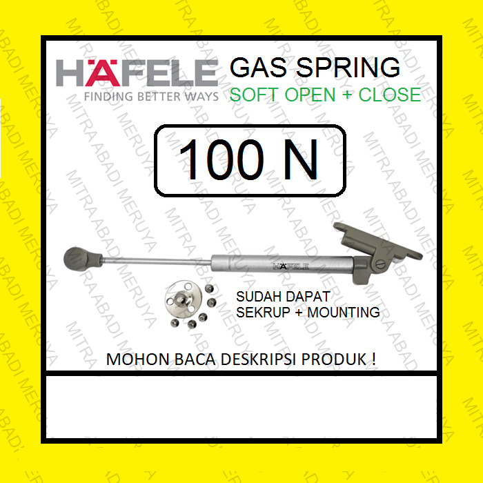 HAFELE Gas Spring 100 N Door Closer Jok Motor Hidrolik Lemari Kabinet Pintu Jendela Dapur Otomatis
