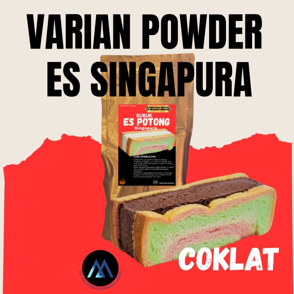 Bubuk eskrim Singapura rasa coklat kemasan 500 gram