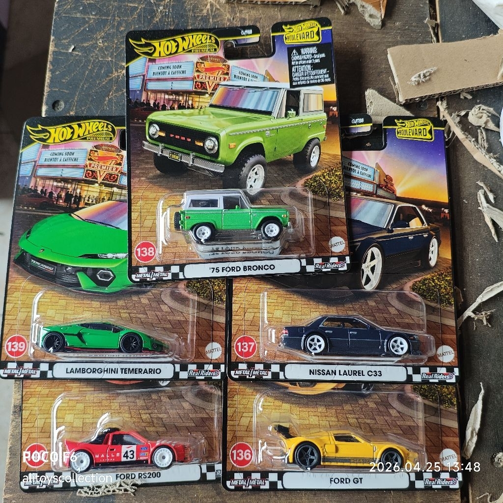 HOTWHEELS HOT WHEELS Premium Boulevard 938E (Nissan Laurel c33,  Ford RS200, 75 Ford Bronco, Lamborg