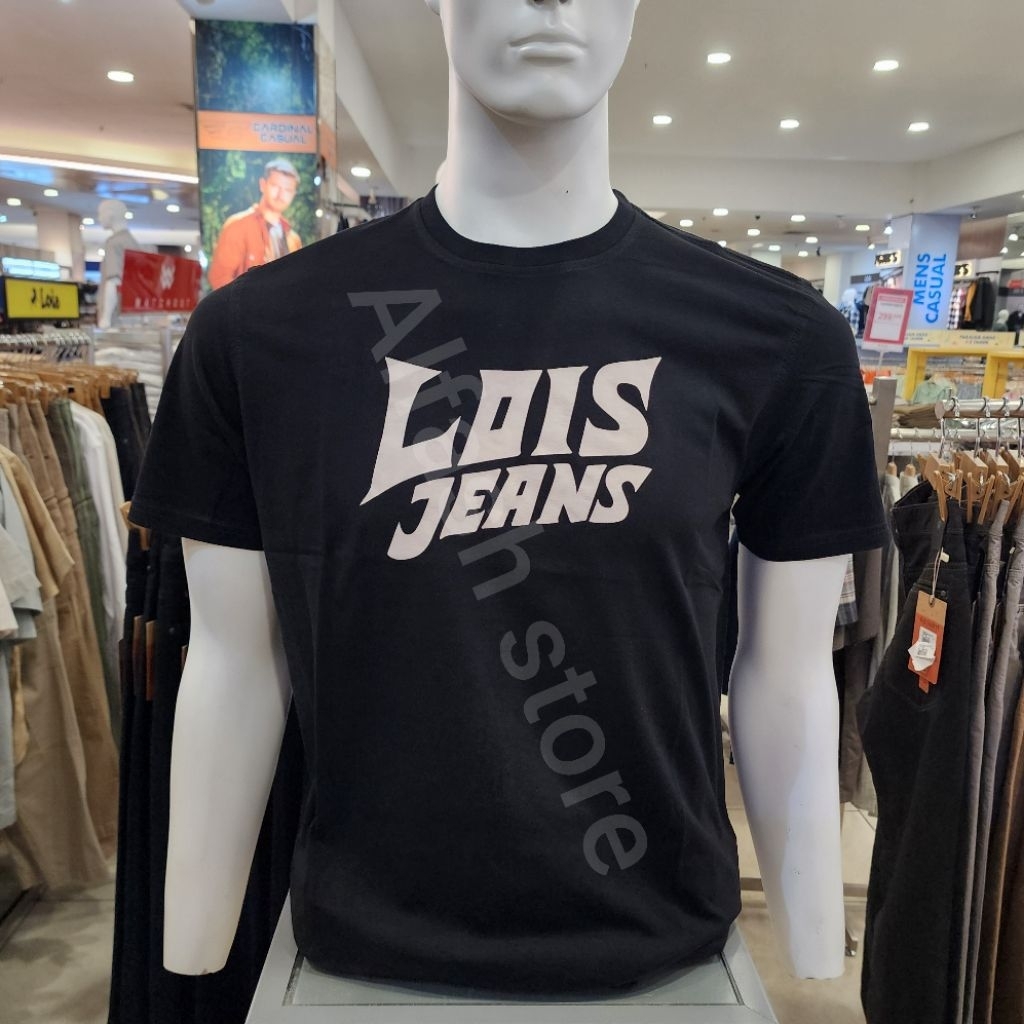 Lois Jeans Men's T-Shirt - Kaos Lois Original Warna hitam KSL2492