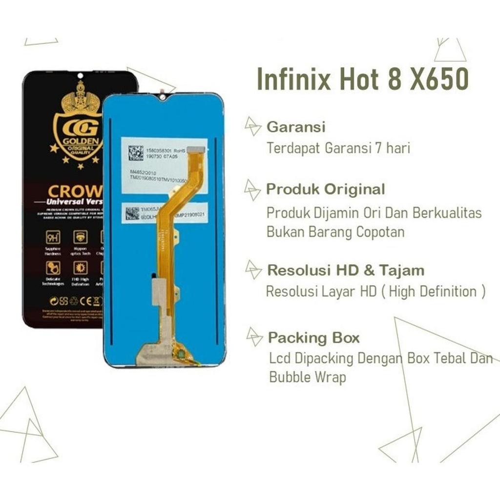 COD LCD TOUCHSCREEN INFINIX HOT 8 X650 ORIGINAL / LCD INFINIX HOT 8 BERGARANSI