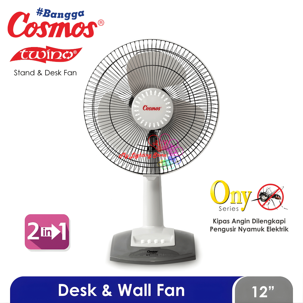 Kipas Angin Meja Dinding Wall Desk Fan 2in1 Twino Cosmos 12-DARN DAR 12DAR N 12DARN Ony Pengusir Nya