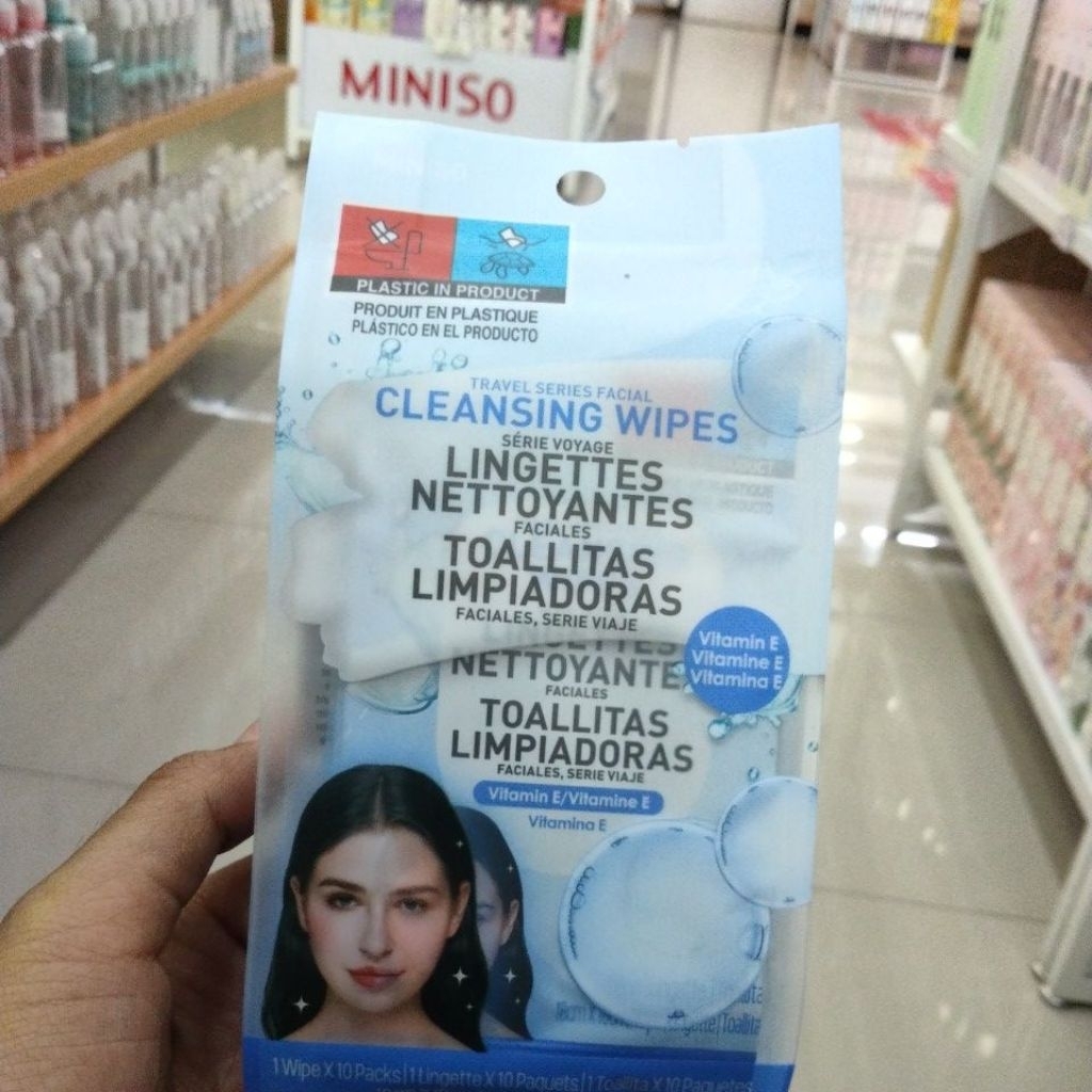 Miniso series facial Cleansing Wipes/Tisu basah makeup