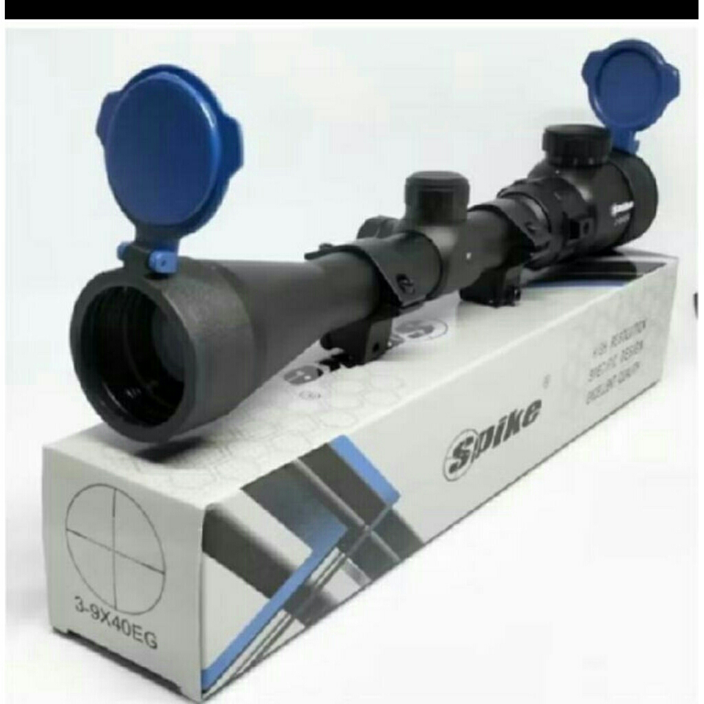 Teleskop Senpan Angin Bushneel BSA Gamo Reticle HK 3-9X40 RGB tutup Flip Biru Tahan Getaran