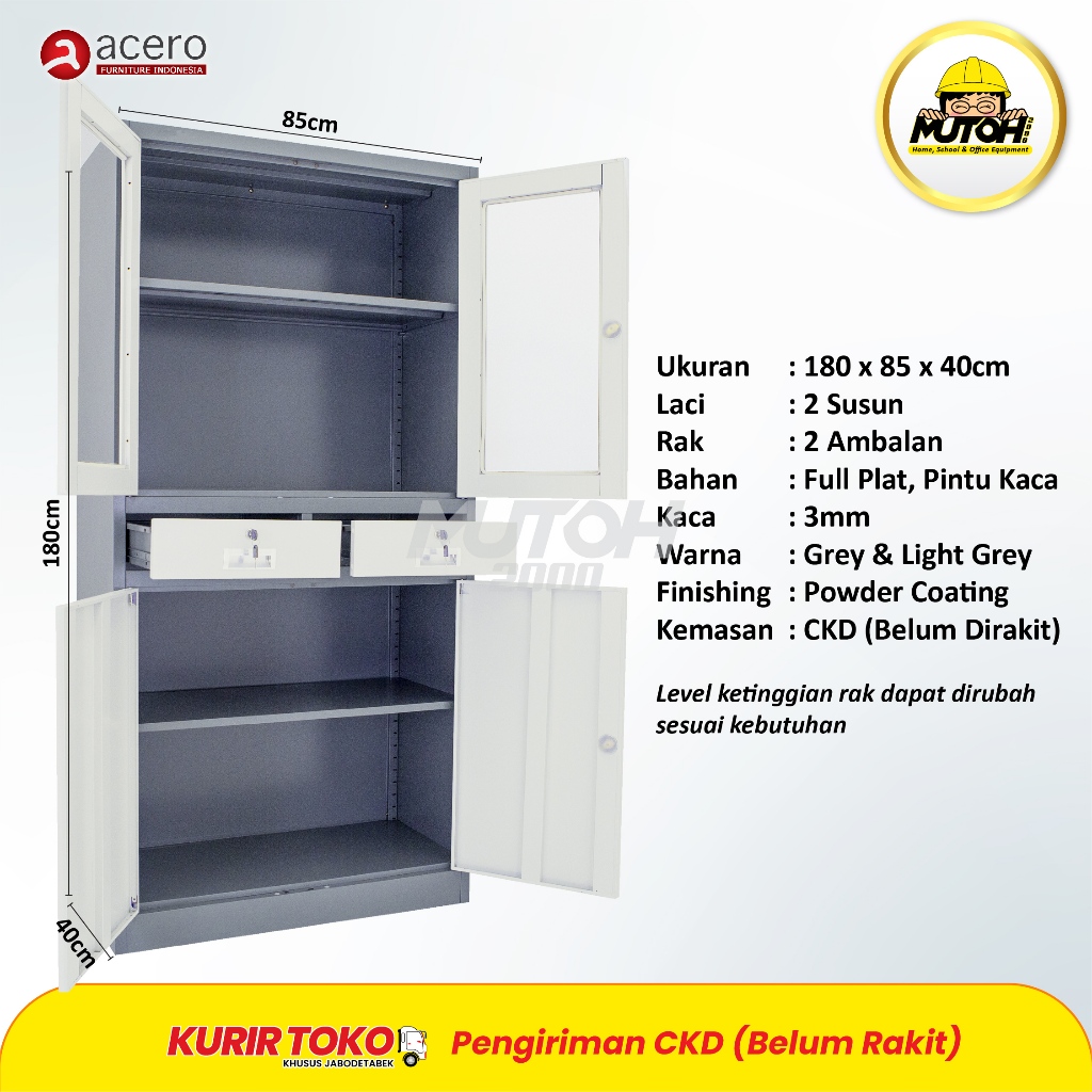 ACERO AA-342SW | LEMARI ARSIP BESI 2 PINTU ACERO AA