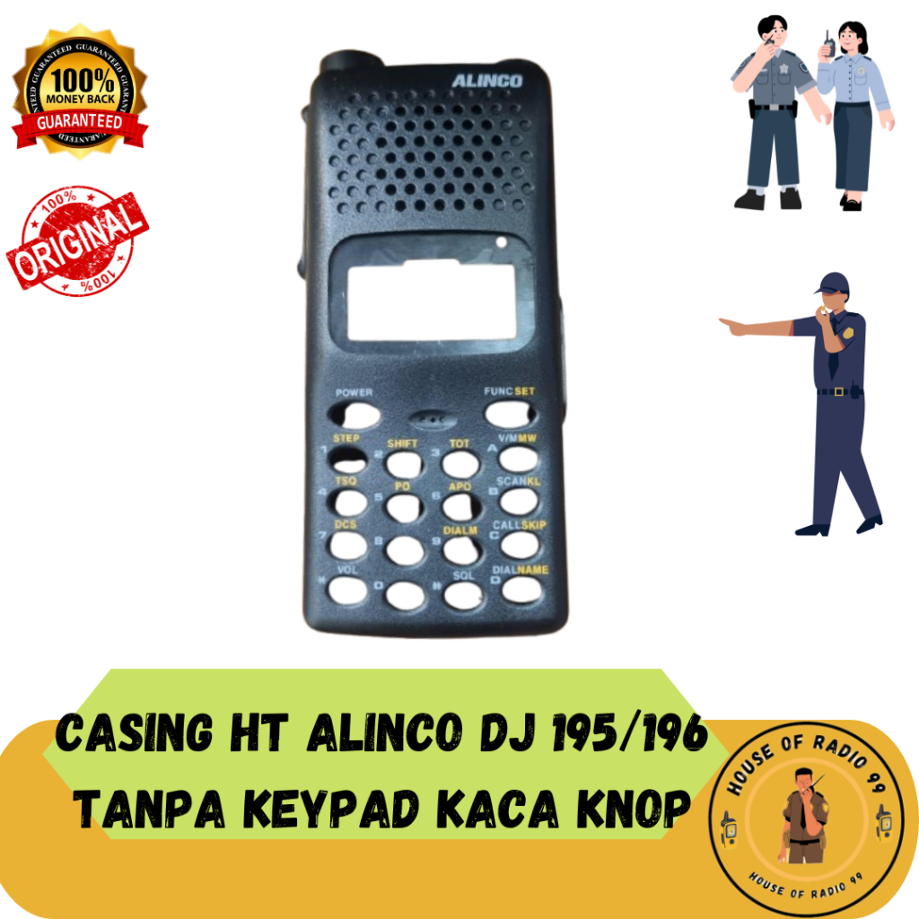 CASING HT ALINCO DJ 195 196 TANPA KNOP KEYPAD KACA