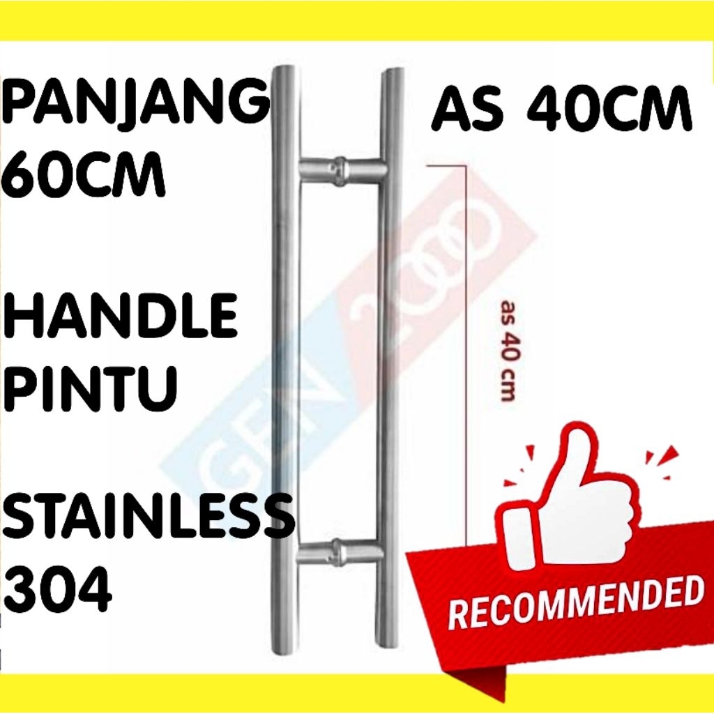 Handel Pintu Kaca Pipa Bulat PH 802 AS 40 x 60 Cm Pull Handle Stainless Handle Pintu Besar Panjang S