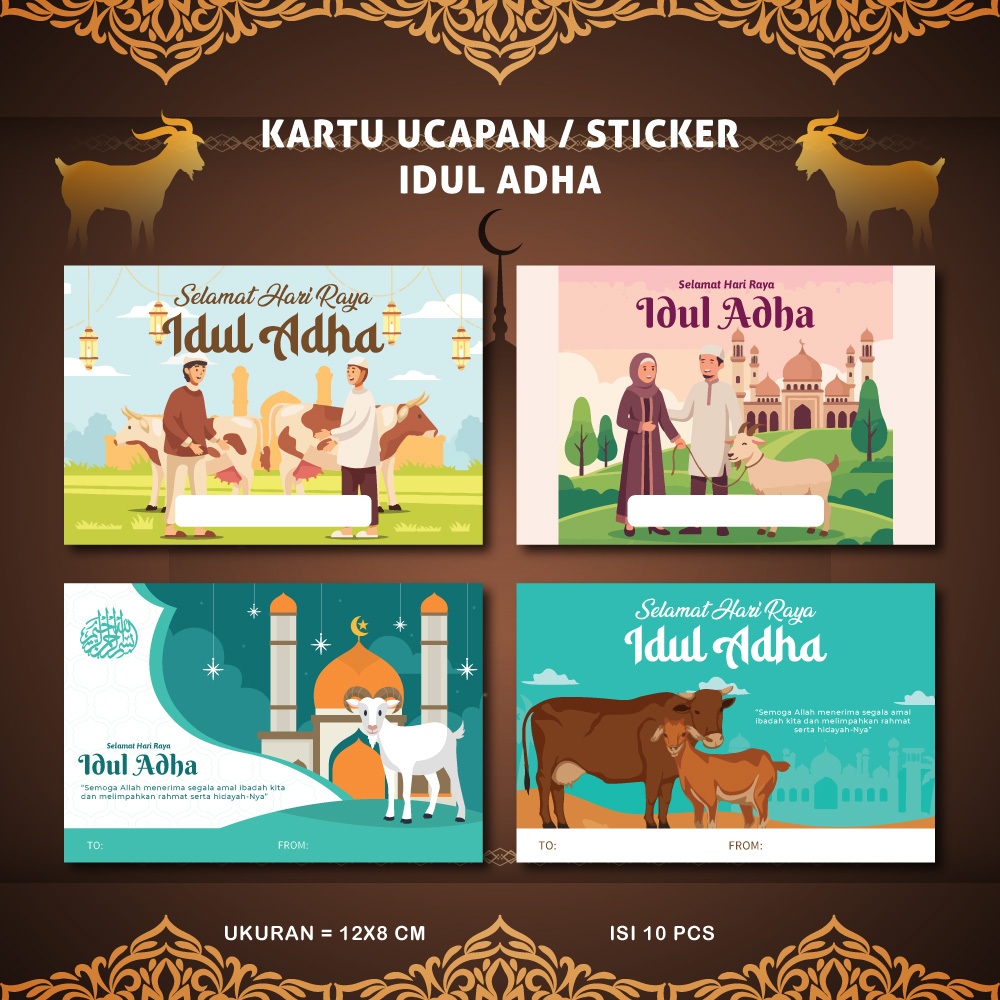 [10 pcs] STICKER QURBAN / Kartu Ucapan Idul Adha Qurban / Sticker Ucapan Idul adha / Stiker Idul Adh