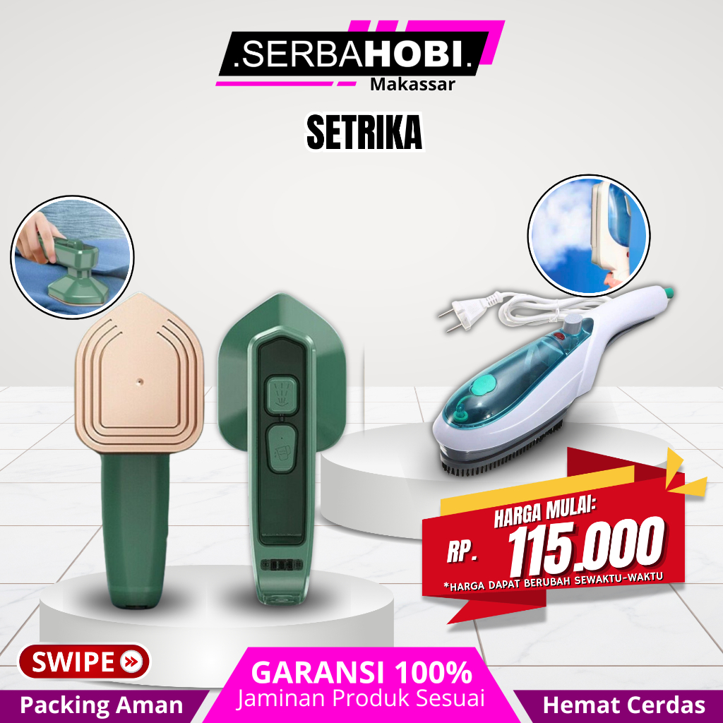 SETRIKA / Setrika Uap Portable Hijau / Setrika Uap