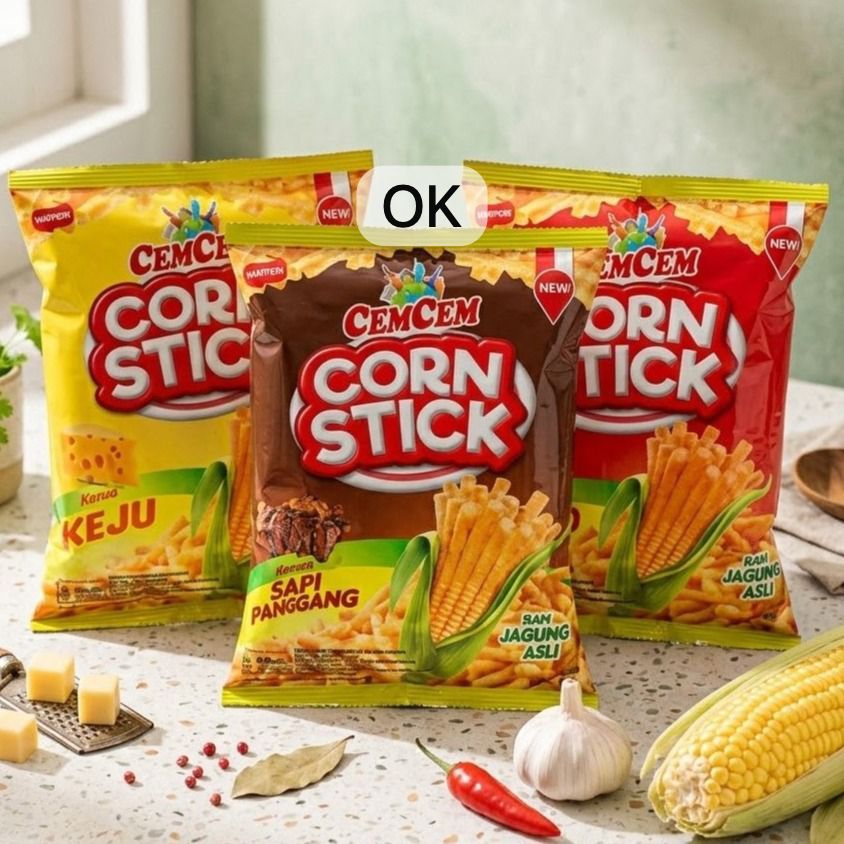 OK052 BENFOOD CEMCEM Snack 60gr / Makanan Ringan Snack Keju sapi Panggang Ayam bawang Balado Taste /