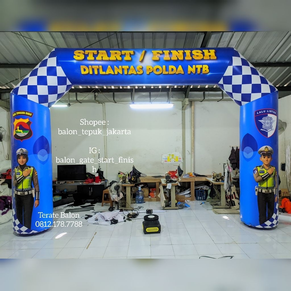 Balon Gate START FINISH 4x6 include Blower 250 Watt, Gapura Balon, Balon Gate Custom Costum