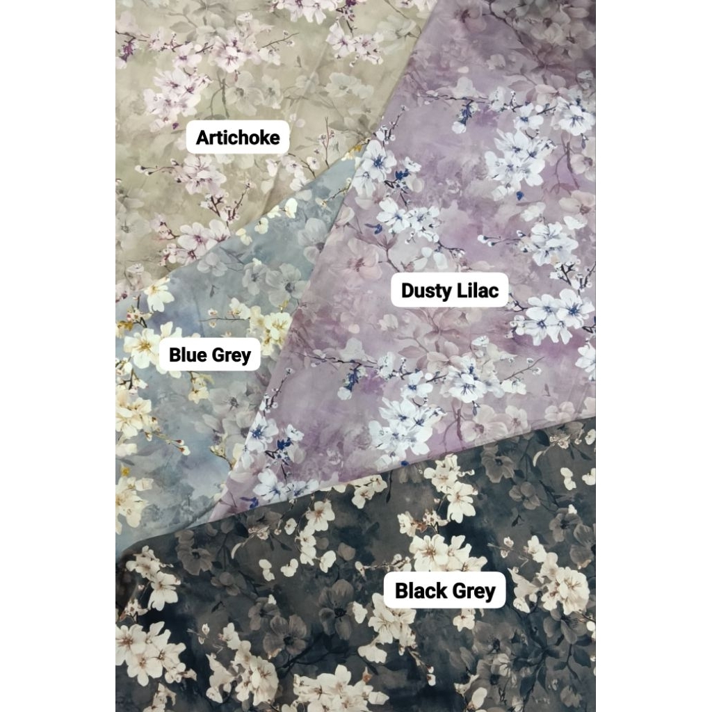 [Broptextile] Kain Rayon Viscose Motif Bunga Sakura