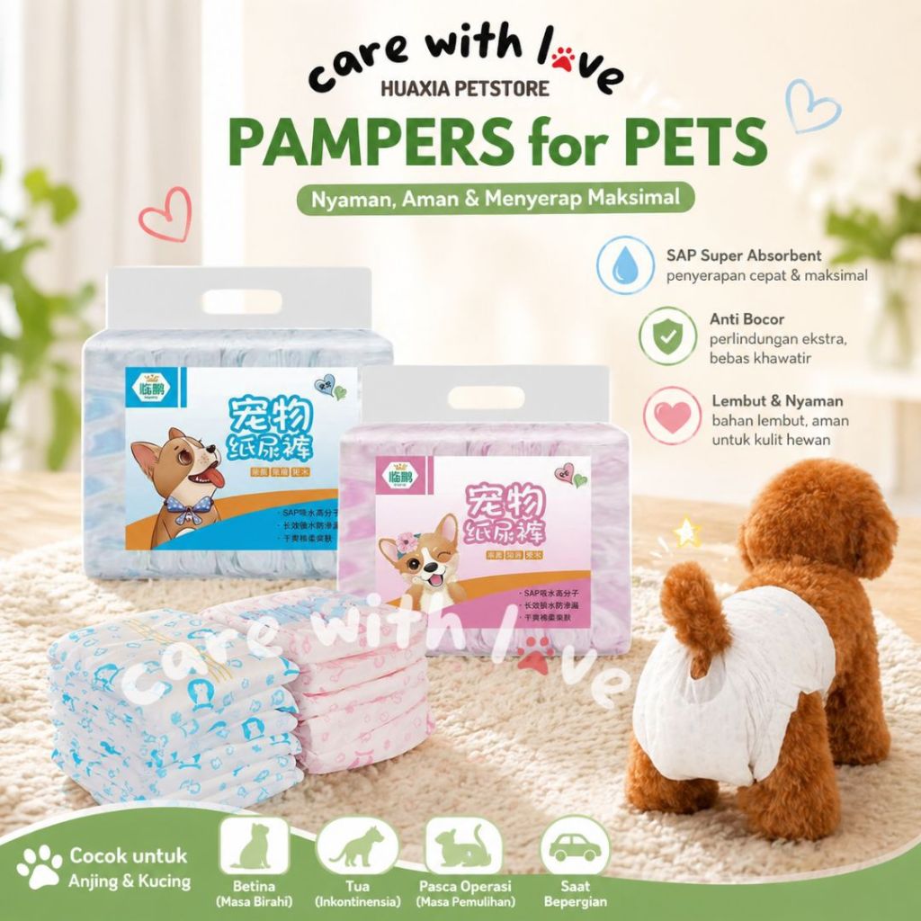 Popok Pampers Sekali Pakai Anjing Kucing Betina Jantan
