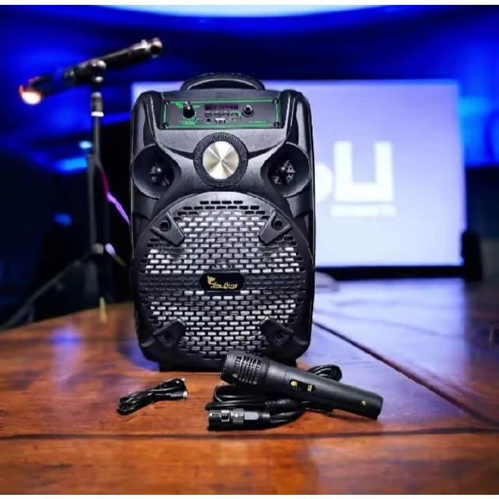 Speaker Bluetooth JINLONG JL 1828 JAGUNG LED 8'5 INCH Free Mic Kabel Karaoke + Remote - Speaker Kara