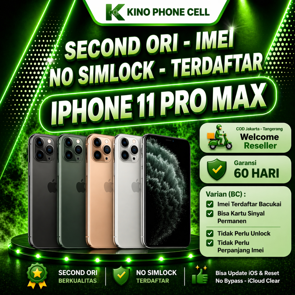 BC IPHONE 11 PROMAX & 11 PRO Beacukai Second 11 Pro Max 64GB 256GB Bekas KinoPhoneCell