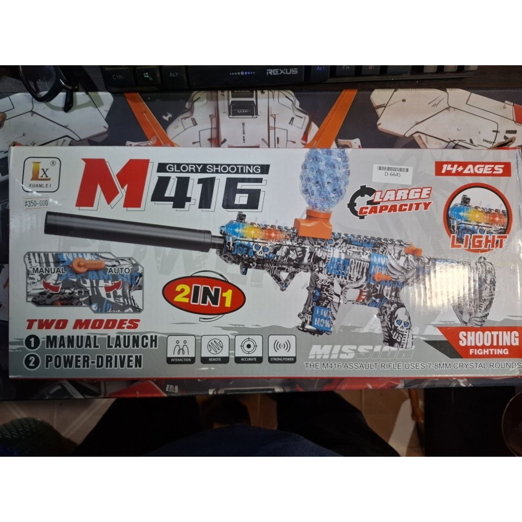 Mainan Pistolan Water Gell 71cm Auto Manual 7.4v / Tembakan Jelly Water