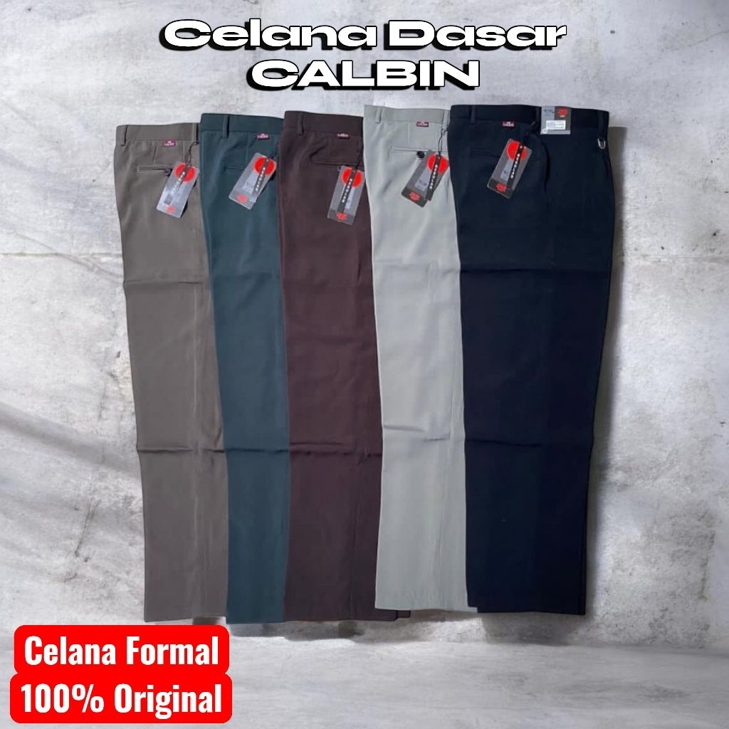(CALBIN) Celana panjang Dasar/Formal Pria Original