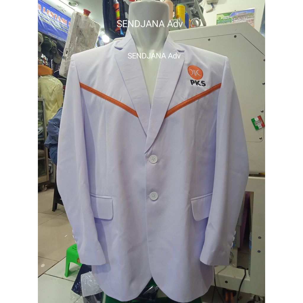 Jas Blazer Pria dan wanita Putih PKS – Elegan & Formal Premium