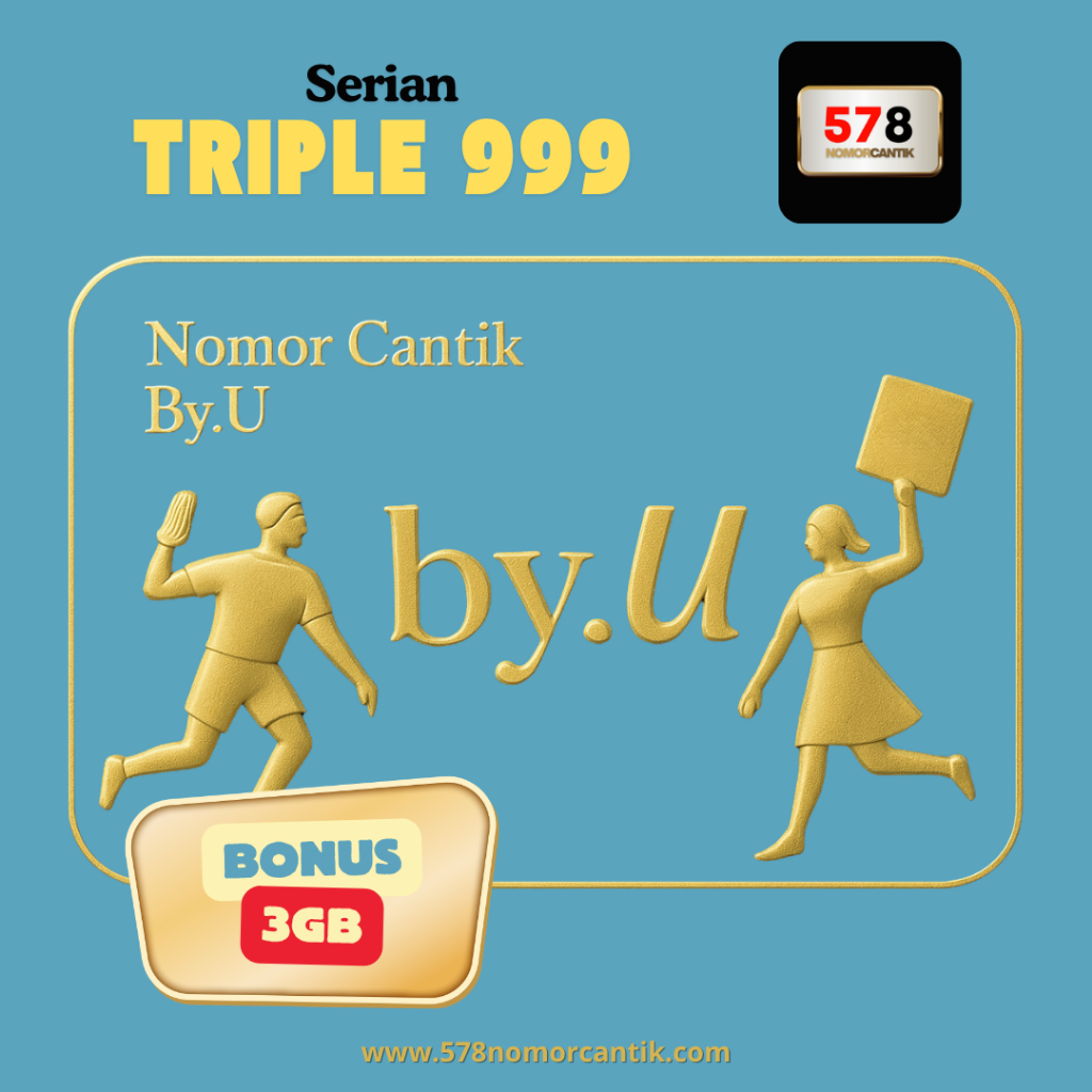 Nomor Cantik Telkomsel Spesial ByU Serian Triple 999