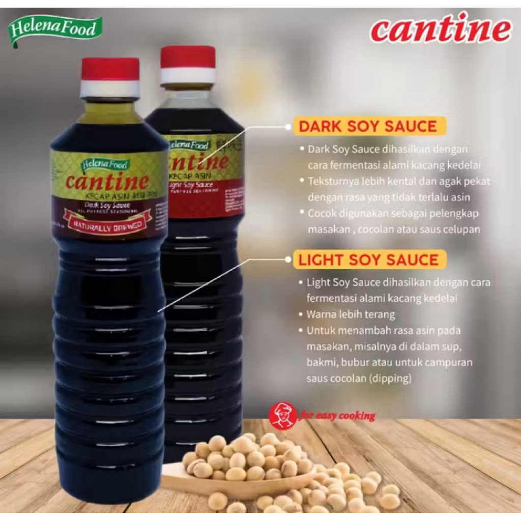 Helenafood Cantine Dark Soy Sauce 630 ml / Cantine Light Soy Sauce / Helenafood / Cantine / Dark / S