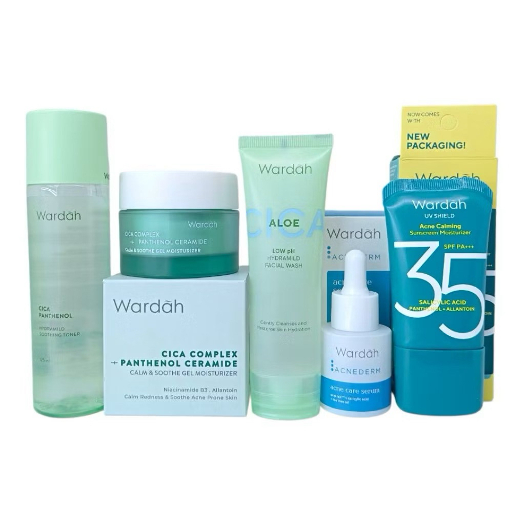 Paket Wardah CICA Kurangi Kemerahan/Kurangi Jerawat/Acne Pronskin