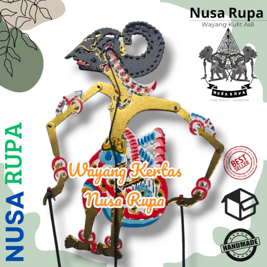 Nakula Sadewa wayang kulit kertas mainan anak hiasan dinding pajangan