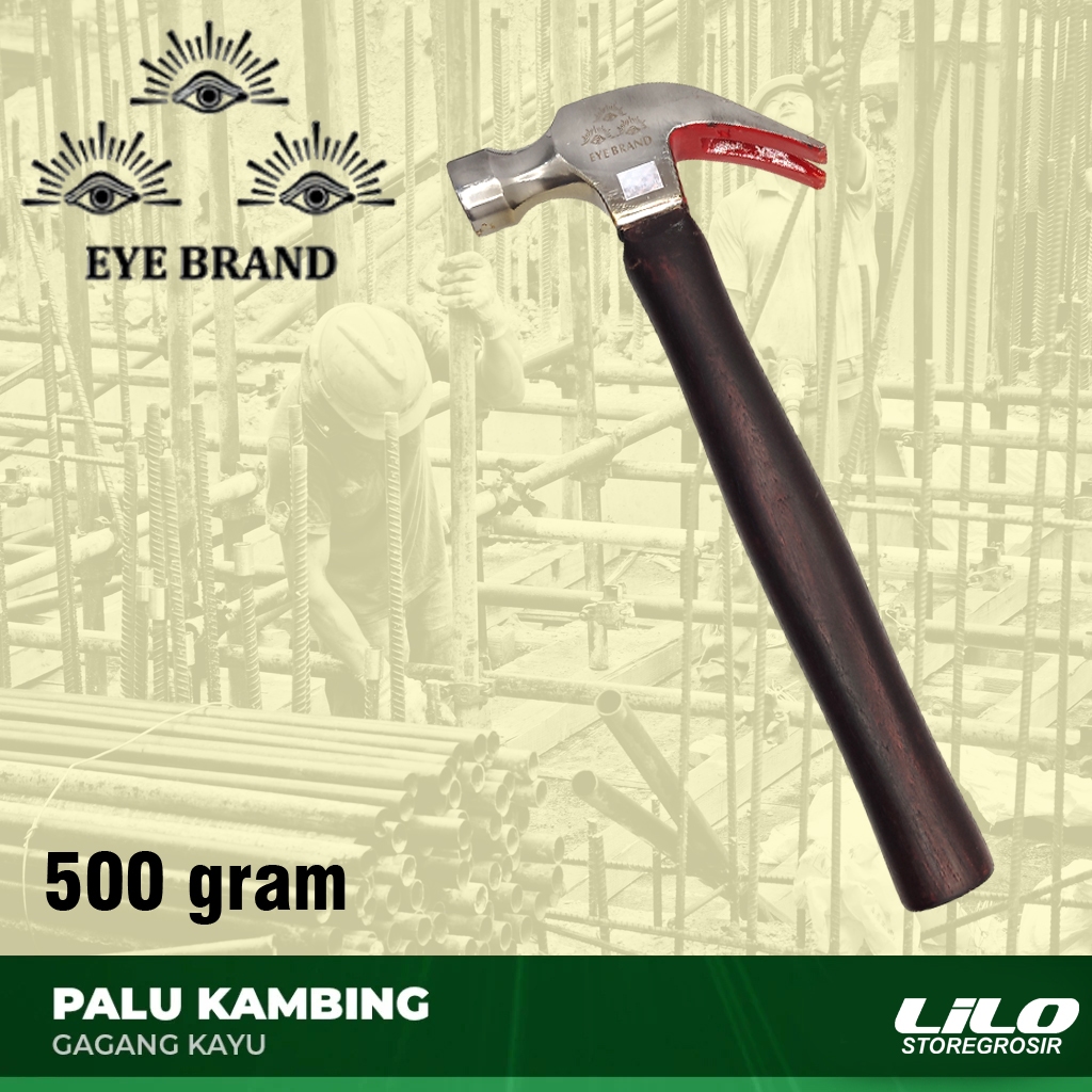Palu kambing Pukul besi gagang kayu cap mata 500 gram L11