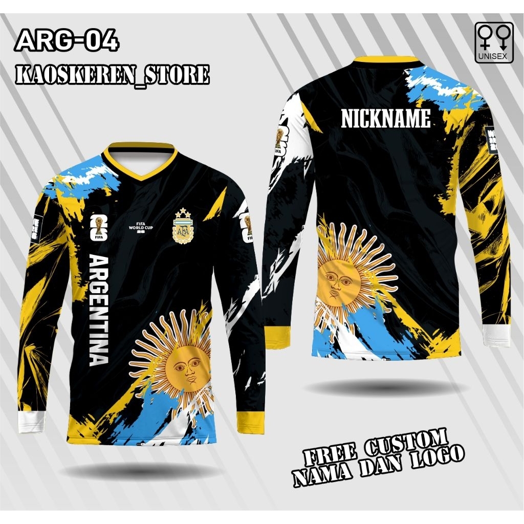 Jersey argentina Piala Dunia 2026 terbaru kaos Suporter argentina 2026 lengan panjang baju kaos worl