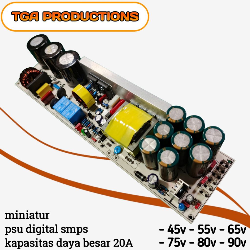 Power Supply Psu Smps HB ocp 20a Daya 2500watt ct 45-80volt halfbridge trafo suplay audio sound ampl