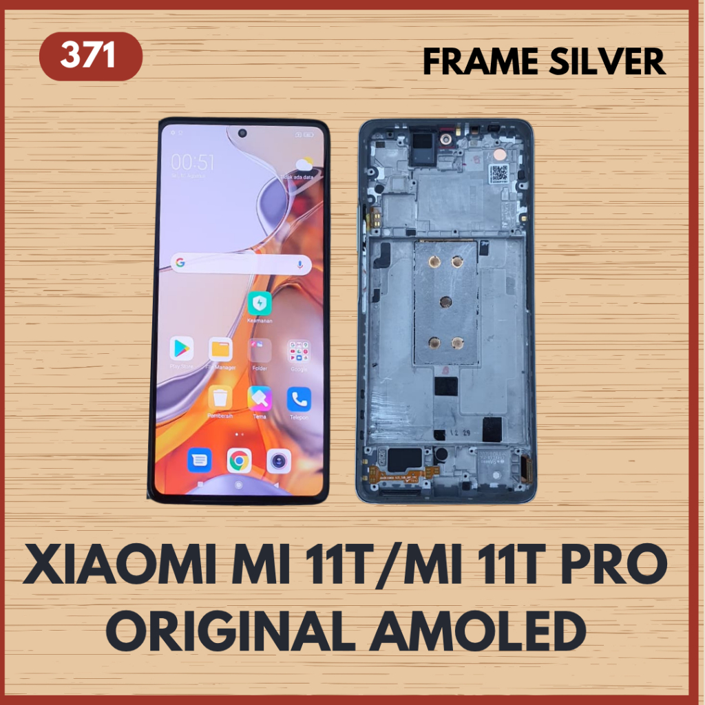 LCD FRAME ORIGINAL XIAOMI MI11T  MI 11T PRO MINUS GARIS COPOTAN