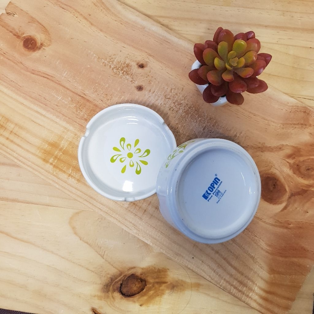 Asbak keramik motif/Asbak bulat/Asbak roko/Asbak