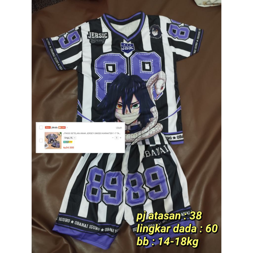 JTKIDS one set preloved New Jersey karakter unisex, gajadi pakai