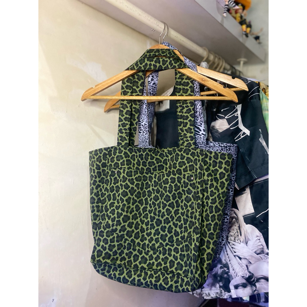 tas leopard selempang bahu | totebag leopard