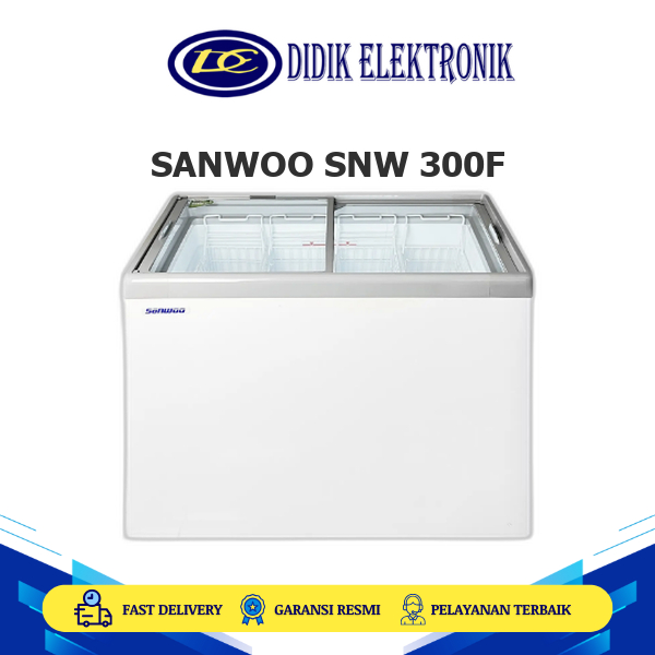 SANWOO SNW 300F FREEZER 55 Kg Sliding Glass 300L 253 Watt SNW 300F 300F