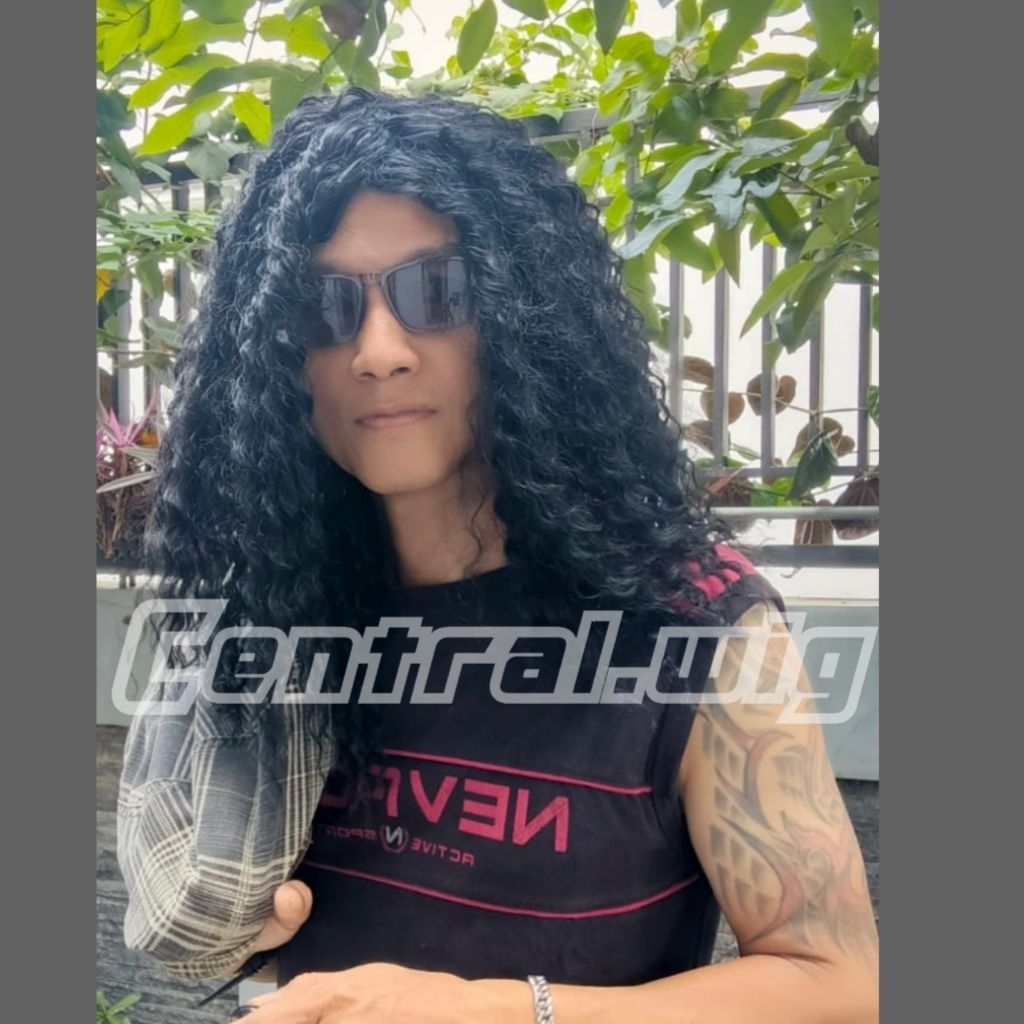 Wig Pria Gondorng Ikal Rambut Pria Model Rocker