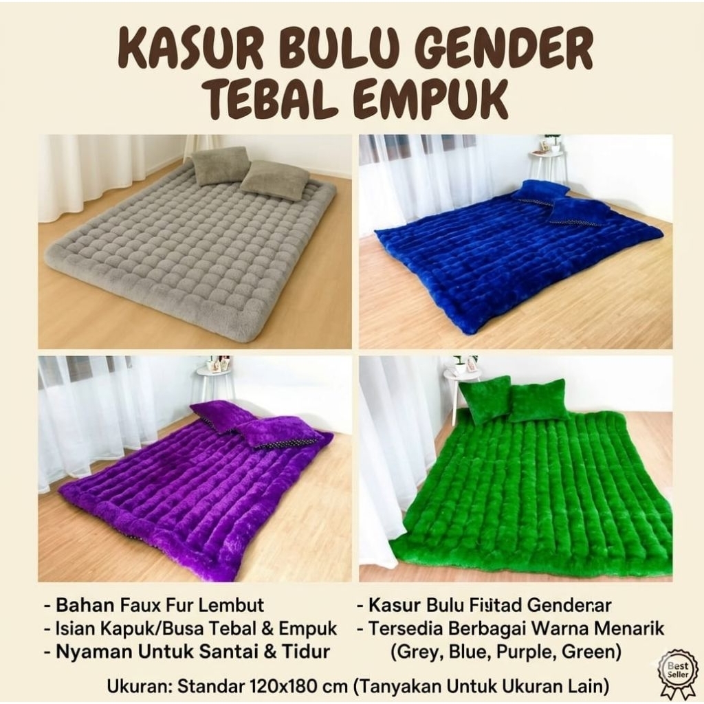 KASUR BULU GENDER TERMURAH TEBAL EMPUK