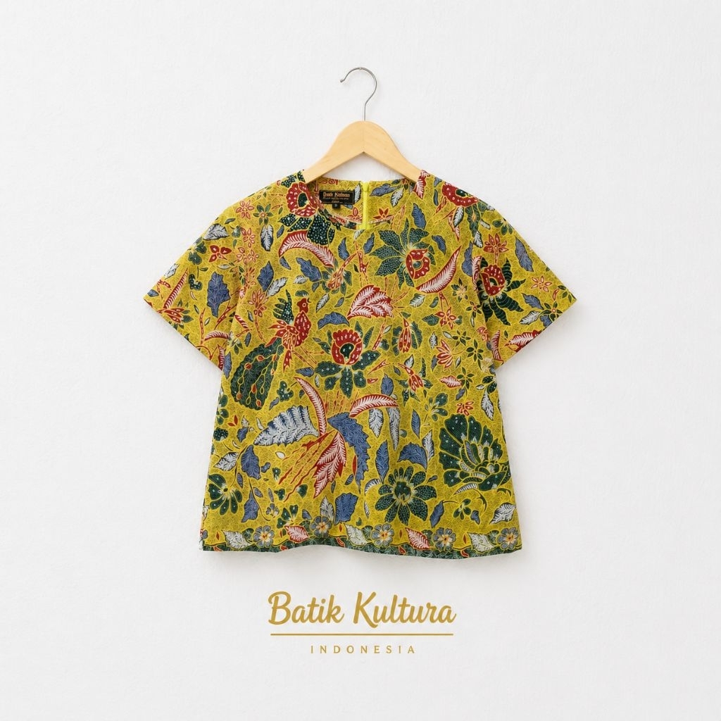 Kultura GGS_ Blus Batik Henny Kuning Jahitan Rapi Premium