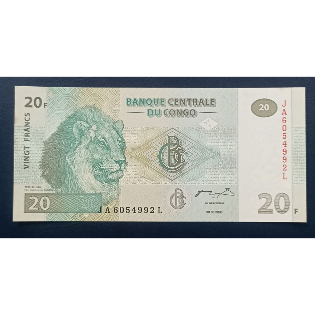 UANG KERTAS CONGO 2O FRANCS