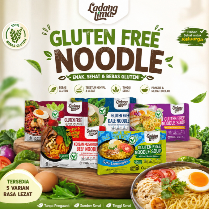 Ladang Lima MIE GLUTEN FREE - Ladang lima Noodle Gluten Free | Aneka Mie Gluten Free Veggie Noodle L