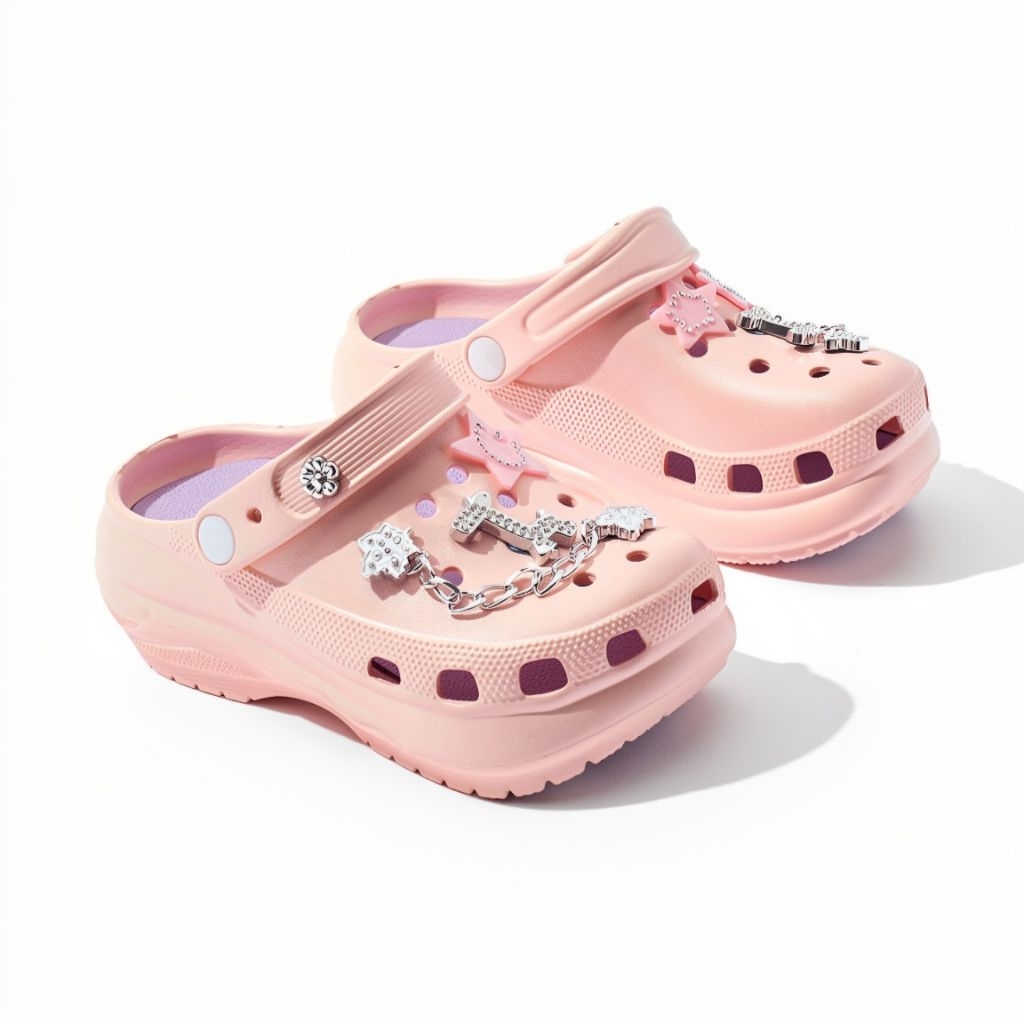 New sandal baim anak perempuan 2tahun_8tahun kekinian sandal clog anak hillos