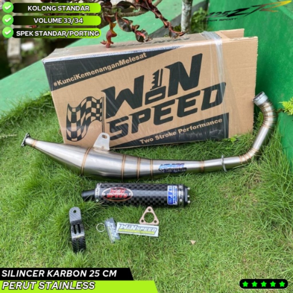 Knalpot Racing Kolong Y125Z Y125ZR Yamaha 125Z 125ZR Stainless cacing Slincer karbon Winspeed