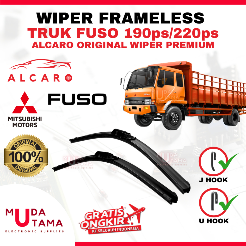 Wiper Frameless Truk FUSO 190PS 220PS Original Alcaro - Wiper Truk FUSO 190PS 220PS - Wiper FUSO Fra