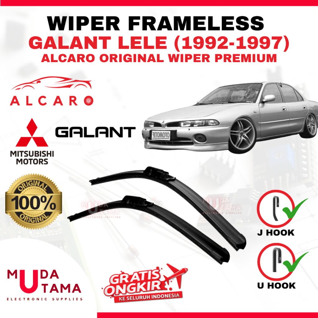 Wiper Frameless GALANT LELE 1992 s/d 1997 Original Alcaro - Sapu Kaca GALANT Lele - Wiper GALANT Lel