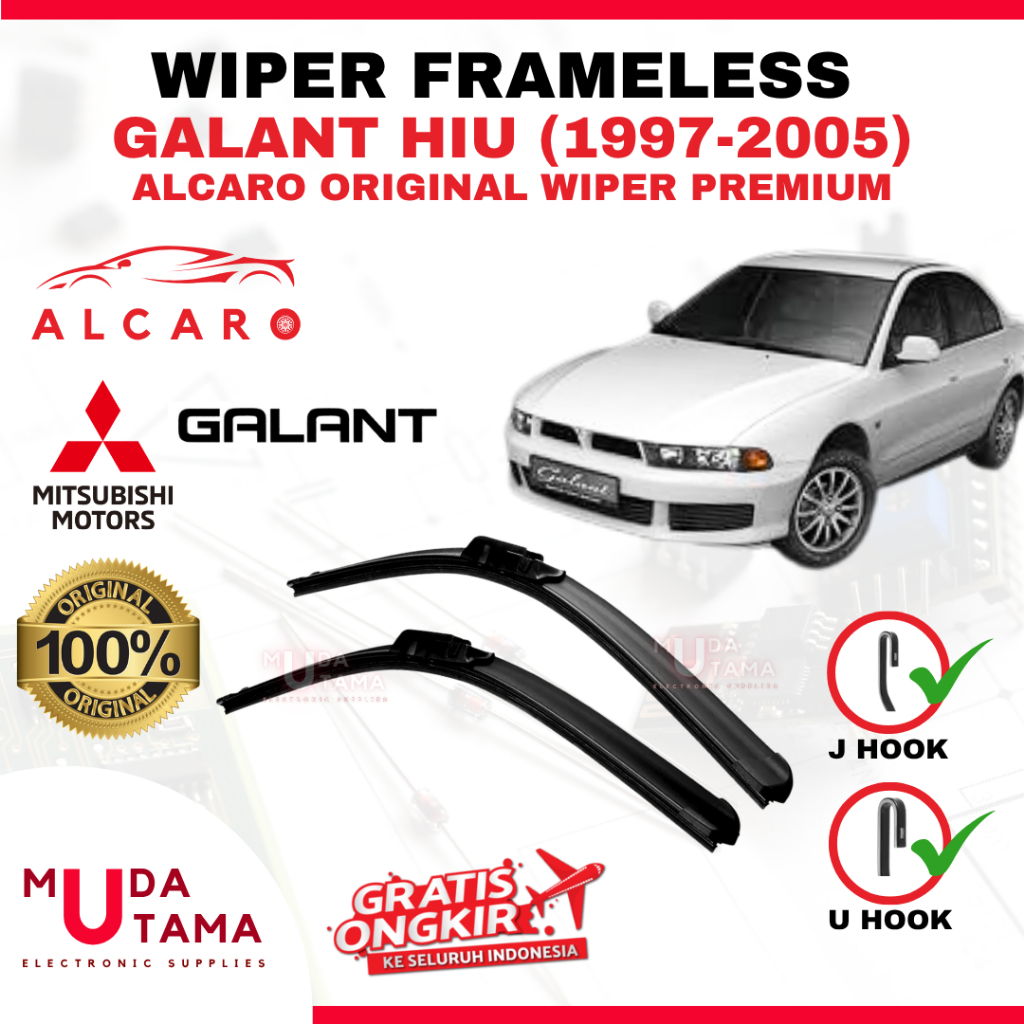 Wiper Frameless GALANT HIU 1997 s/d 2005 Original Alcaro - Sapu Kaca GALANT HIU - Wiper GALANT HIU F
