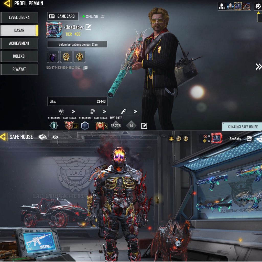 AKUN CALL OF DUTY MOBILE SULTAN 13 MYTHIC FULL UPGRADE