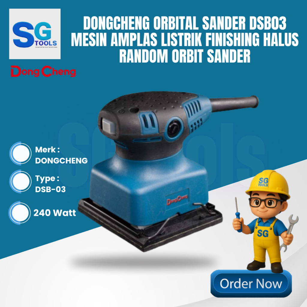 DONGCHENG DSB03-100S Orbital Sander Mesin Amplas 4 Inch Finishing Kayu Halus Powerful