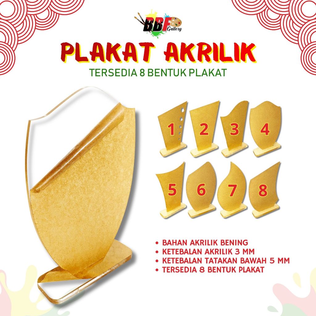 Plakat Akrilik / Vandel Acrylic Polos Tanpa Stiker