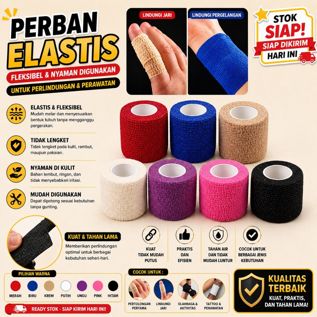 Finger Tape Universal Perban Teping 5CM x 4.5M WristTape Taping Olahraga Sepak Bola Voli Voly Futsal
