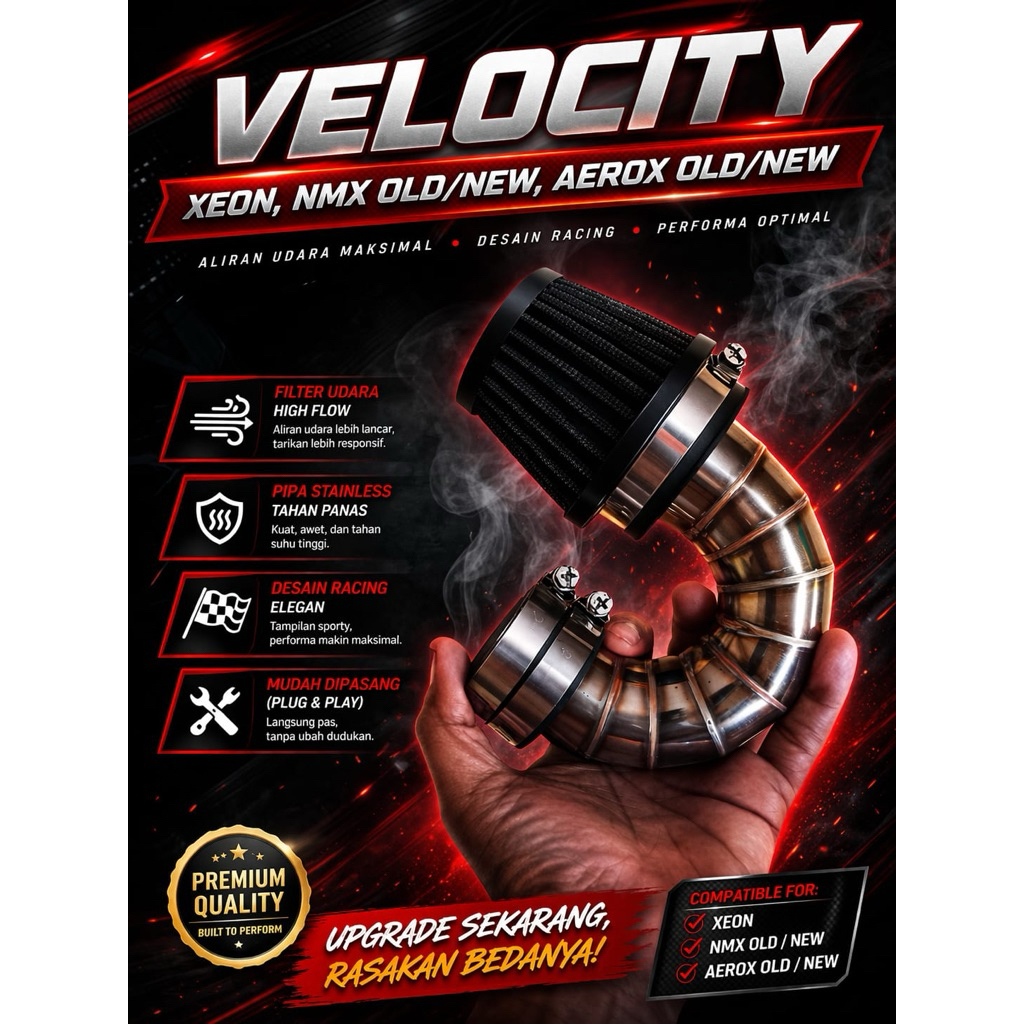 Velocity xeon, NMAX new/old Aerox New/old open filter tb28 anti ngokk