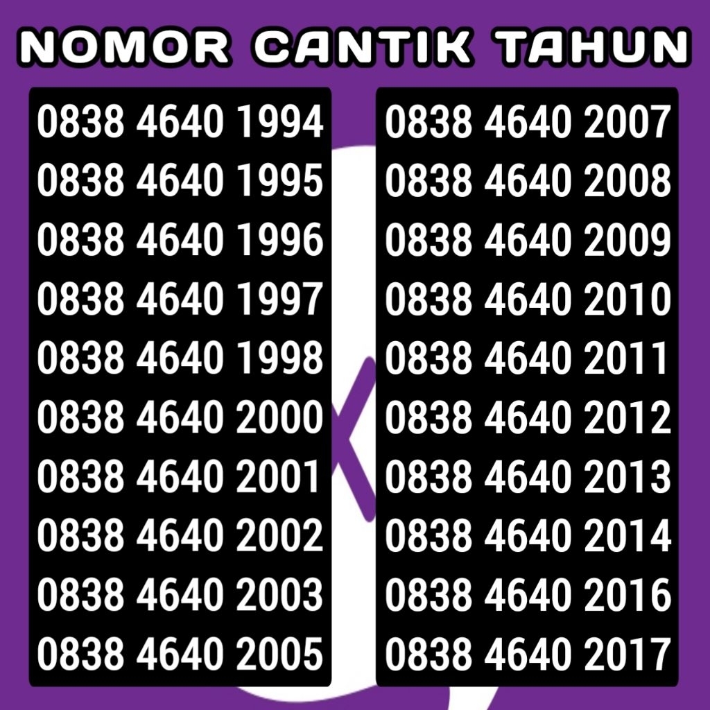 KARTU PERDANA NOMOR CANTIK AXIS 4640 TAHUN